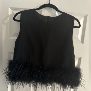 NWOT Faux fur crop top